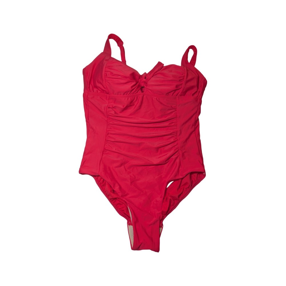 ⭐D6 Shade & Shore Women Red 1 Piece Swimsuit Full Coverage Size 16